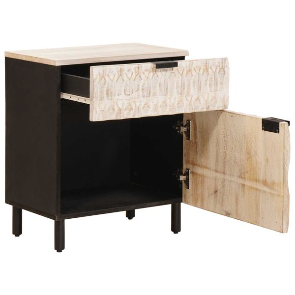 vidaXL Nachttisch mit Schubladen Wei&szlig; 50 x 33 x 60 cm Massivholz Mango