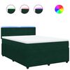 vidaXL Boxspringbett mit Matratze Dunkelgr&uuml;n 160x200 cm Samt