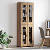 vidaXL Highboard mit T&uuml;r Artisan-Eiche 60 x 35 x 182 cm Holzwerkstoff