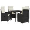 vidaXL Sofa-Tischset mit Kissen mit Kissen 5 pcs Schwarz und Cremewei&szlig;