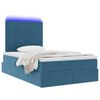 vidaXL Bett mit Stauraum und LED Dunkelblau 120 x 200 cm Samt