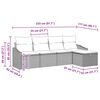 vidaXL Sofa Set mit Kissen mit Speicher Schwarz Poly-Rattan