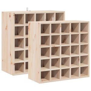 vidaXL Weinregal 2 Stk. Natur 56 x 25 x 56 cm Massives Kiefernholz