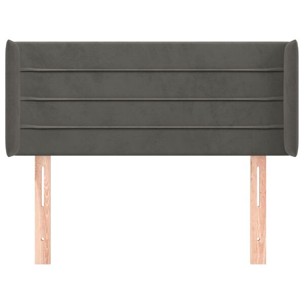 vidaXL Kopfteil mit Ohren Dunkelgrau 83x16x78/88 cm Samt