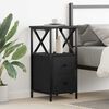 vidaXL Nachttisch Schwarz Eichen-Optik 34 x 35,5 x 70 cm Holzwerkstoff
