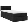 vidaXL Ottoman-Bett mit Matratze & LEDs Schwarz 100x200 cm Stoff