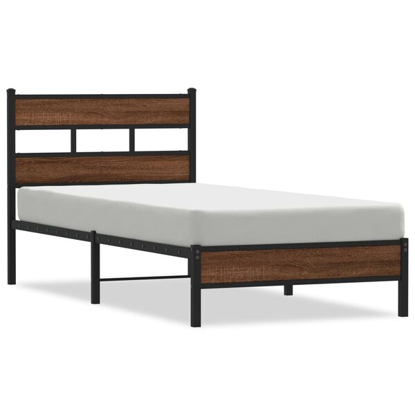 vidaXL Bettgestell ohne Matratze Braun Eiche 100x200 cm Holzwerkstoff