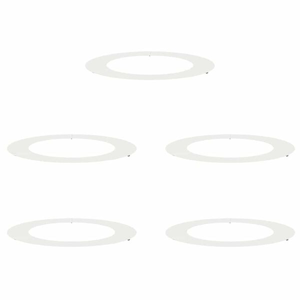 vidaXL geeignet f&uuml;r flache Baumringe 5 pcs Wei&szlig; &Oslash;60 / 90 cm Stahl
