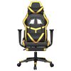 vidaXL Gaming-Stuhl mit Massage & Fu&szlig;st&uuml;tze Schwarz Golden Kunstleder