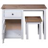 vidaXL 2-tlg. Schminktisch-Set Weiß Massivholz Panama-Kiefer