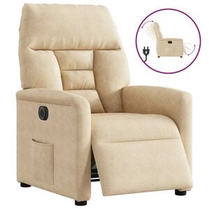 vidaXL Relaxsessel Elektrisch Creme Mikrofasergewebe