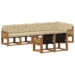 vidaXL Outdoor-Sofagarnitur 8 stk. Natur und Beige