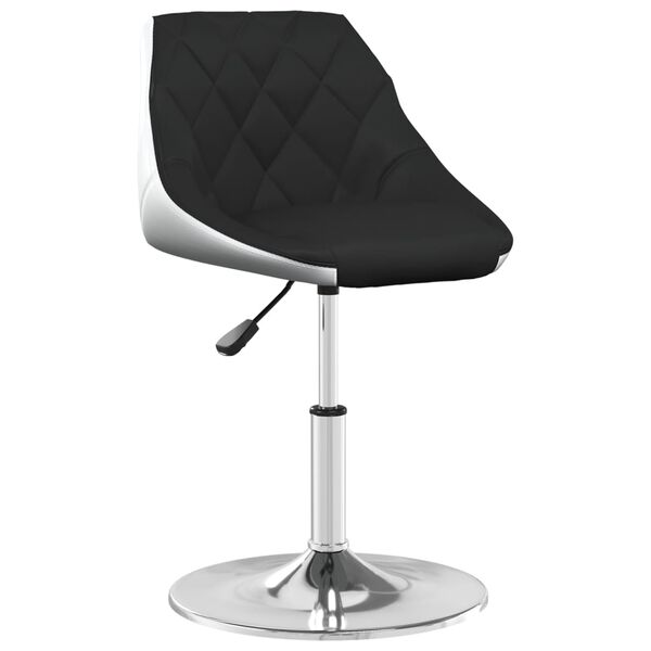 vidaXL Esszimmerst&uuml;hle 2 Stk. Drehbar Schwarz und Wei&szlig; Kunstleder