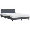 vidaXL Bett mit Matratze "Dover" Dunkelgrau 140x200 cm Samt
