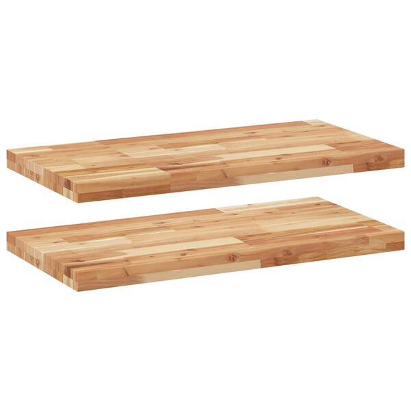 vidaXL Schweberegale 2 Stk. 80x40x4 cm Massivholz Akazie &Ouml;lbehandelt