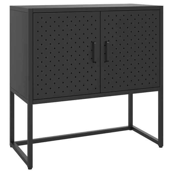vidaXL Sideboard Schwarz 75x35x75 cm Stahl