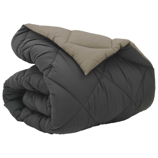 vidaXL Winterbettdecke Hellgrau und Anthrazit 220 x 135 cm Mikrofaser