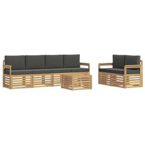 vidaXL Outdoor-Sofagarnitur 7 stk. Wei&szlig; und Anthrazit Polyester
