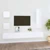 vidaXL 5-tlg. TV-Schrank-Set Hochglanz-Wei&szlig; Holzwerkstoff