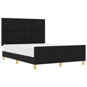 vidaXL Bettgestell mit Kopfteil Schwarz 140 x 190 cm Stoff