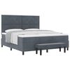 vidaXL Boxspringbett mit Kopfteil Dunkelgrau 200 x 180 cm Samt