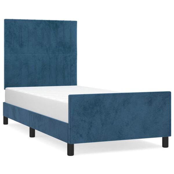 vidaXL Bettgestell ohne Matratze Dunkelblau 90x190 cm Samt