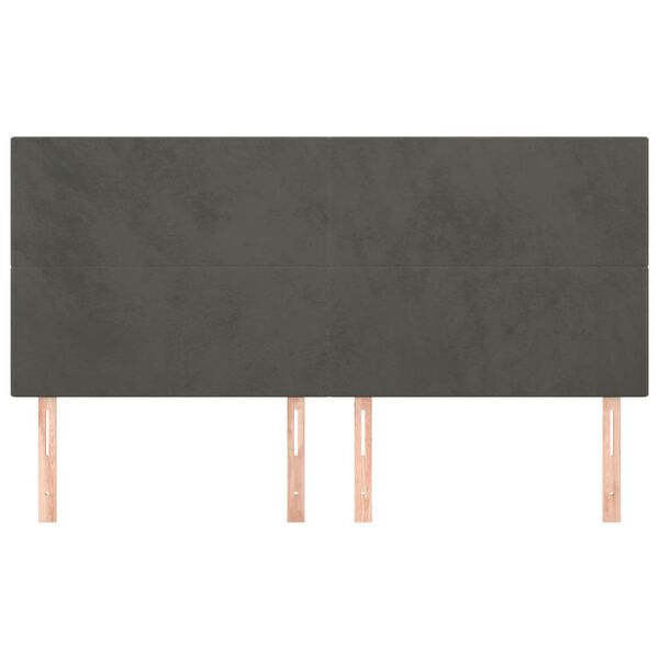 vidaXL Kopfteil Dunkelgrau 200 x 5 x 118/128 cm Samt