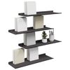vidaXL Schwebendes Regal 4 pcs Schwarz 60 x 18 x 2,5 cm Stahl