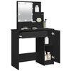 vidaXL Schminktisch mit LED Schwarz 86,5x35x136 cm