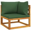 vidaXL 6-tlg. Garten-Lounge-Set mit Gr&uuml;nen Kissen Massivholz