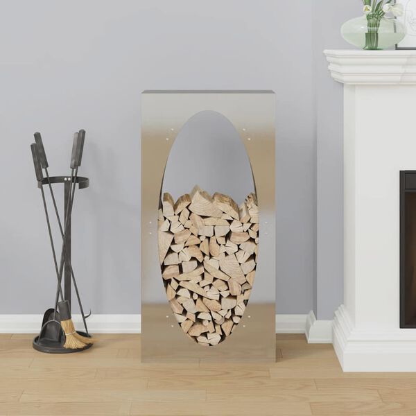 vidaXL Brennholzregal 50x23x100 cm Edelstahl