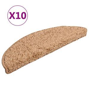 vidaXL Stufenmatten 10 Stk. 56x17x3 cm Beige Halbrund