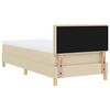 vidaXL LED Boxspringbett mit Matratze mit LED Creme 90 x 200 cm Stoff
