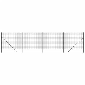 vidaXL Maschendrahtzaun Anthrazit 1,4x10 m Verzinkter Stahl