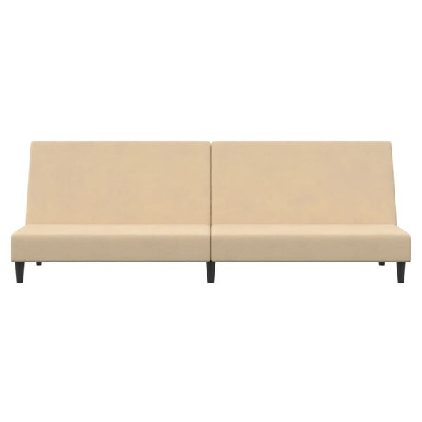 vidaXL Schlafsofa 2-Sitzer Creme Samt