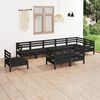 vidaXL 9-tlg. Garten-Lounge-Set Massivholz Kiefer Schwarz