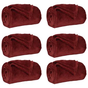vidaXL Wohndecken 6 stk. Bordeauxrot 240 x 270 cm 10.11 kg Fleece