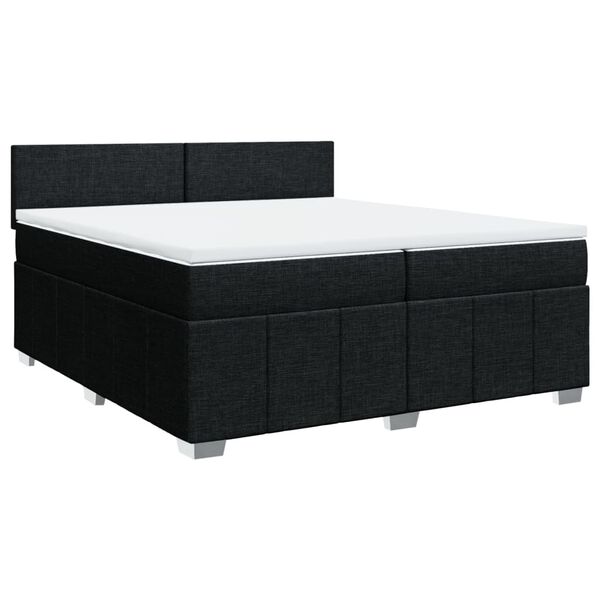 vidaXL Boxspringbett mit Matratze Schwarz 200x200 cm Stoff