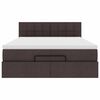 vidaXL Ottomanische Bett mit Matratze & LEDs Dunkelbraun 140x190 cm