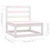 vidaXL 8-tlg. Garten-Lounge-Set Wei&szlig; Massivholz Kiefer
