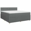 vidaXL Boxspringbett mit Matratze Dunkelgrau 180 x 200 cm Stoff