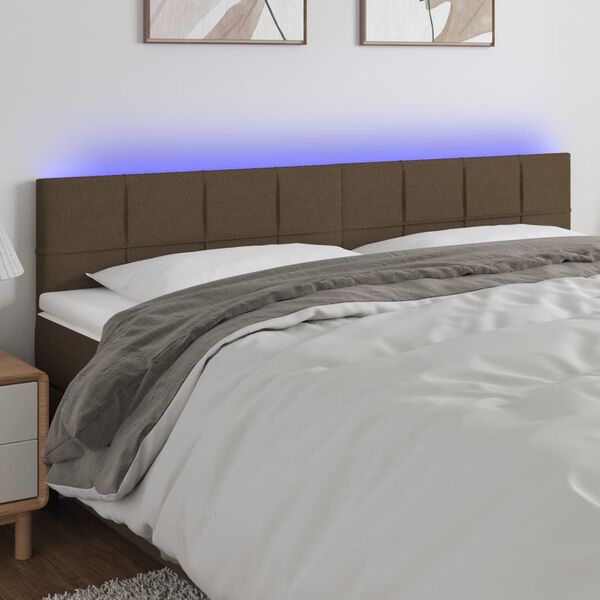 vidaXL LED Kopfteil Taupe 160x5x78/88 cm Stoff