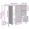 vidaXL Sideboard Beton Grau 89,5 x 33 x 82 cm Holzwerkstoff