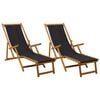 vidaXL Klappbare Sonnenliege 2 pcs 3 Position Massives Eukalyptus Holz
