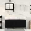 vidaXL Badezimmerm&ouml;bel-Set mit Regal 3 pcs Schwarz Holzwerkstoff