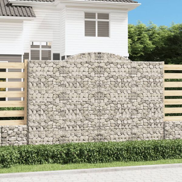 vidaXL Gabionen mit Hochbogen 13 Stk 300x50x200/220cm Verzinktes Eisen