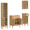 vidaXL Badezimmerm&ouml;bel-Set FLORO 4 pcs Wachsbraun Massivholz Kiefer