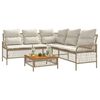 vidaXL 2-tlg. Garten-Sofagarnitur mit Kissen Beige Poly Rattan
