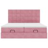 vidaXL Ottoman-Bett mit Matratzen & LEDs Rosa 200x200 cm Samt