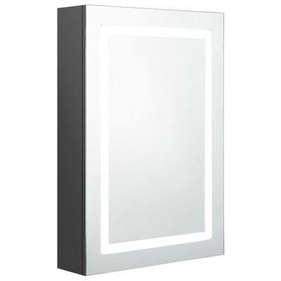 vidaXL LED-Spiegelschrank fürs Bad Grau 50x13x70 cm